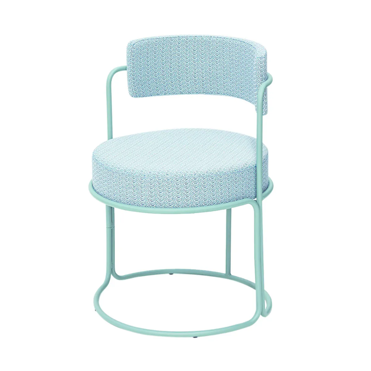 Miami Chair Outdoor Furniture Circular Metal Tube Frame With Blue Finish For Hotels Insideoutcontracts 019