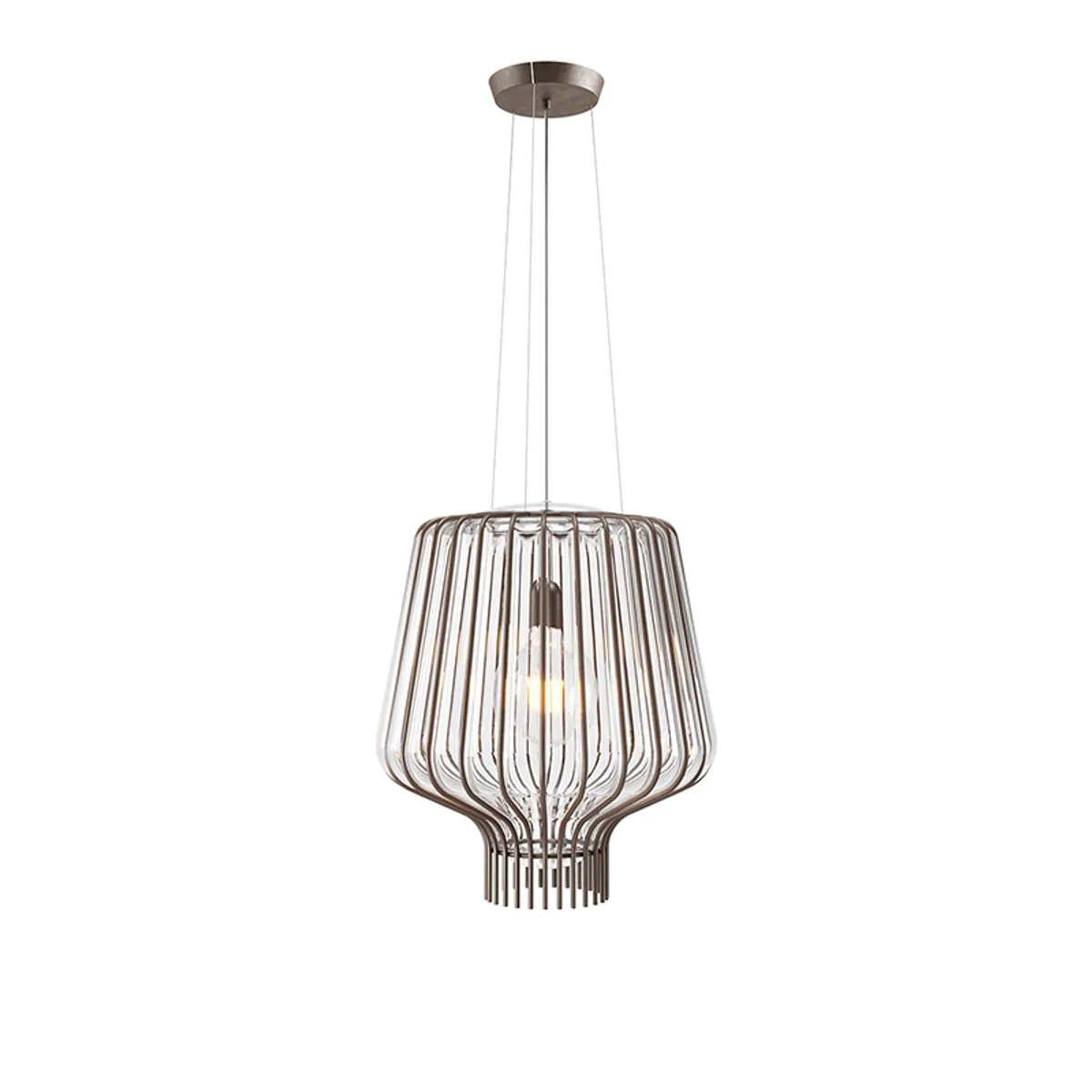 Saya Pendant Light 40Cm Bronze Trans Glass