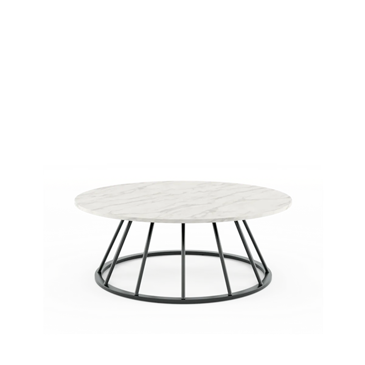 Web Spoke Table Coffee Marble Black 1200